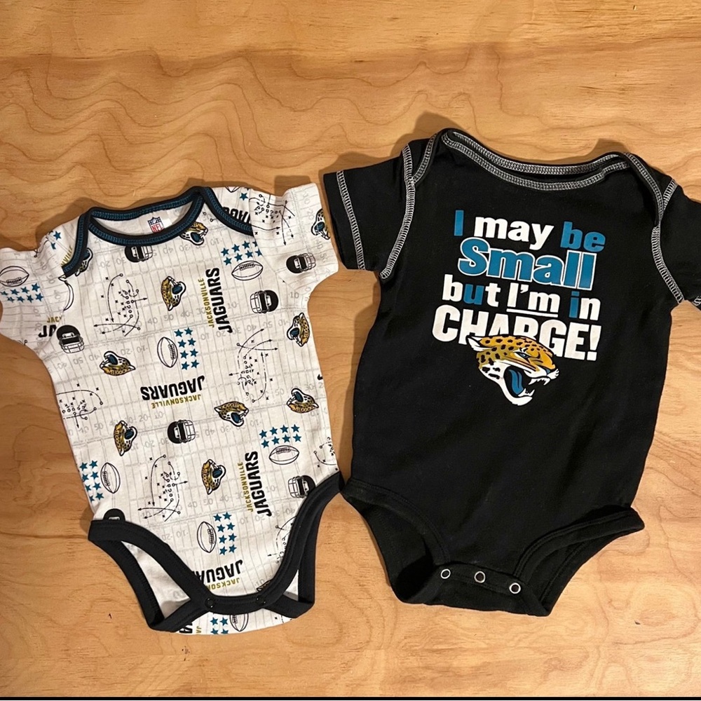 NFL Jaguars 2 Infant Bodysuits 0/3 & 6/9 months